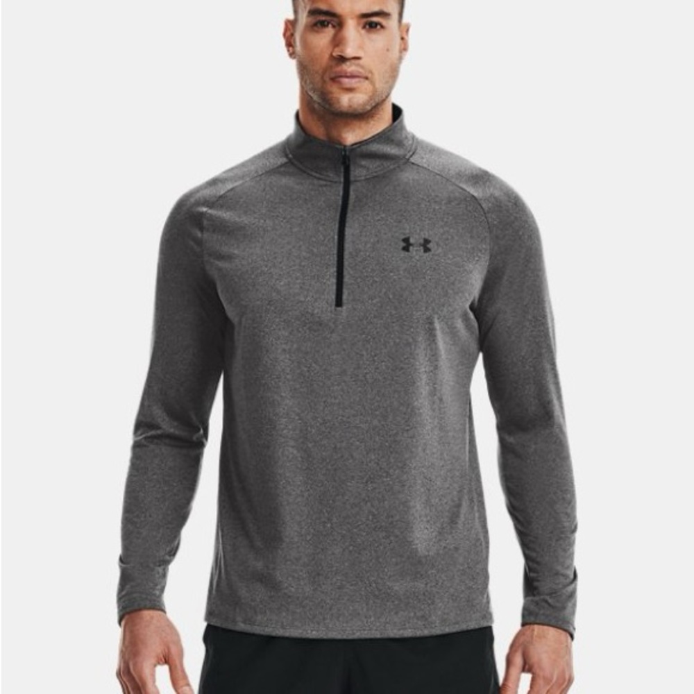 Under Armour Men's UA Tech Long Sleeve 1/2 Zip In Carbon Heather Size XL‎